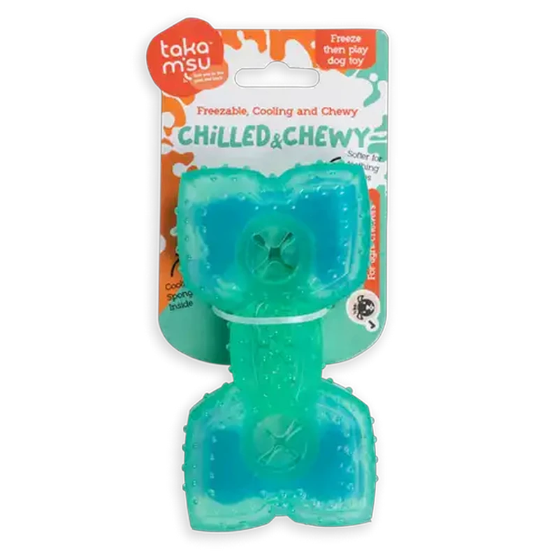 Takamisu Turquoise Chilled & Chewy Freezable Bone Dog Toy