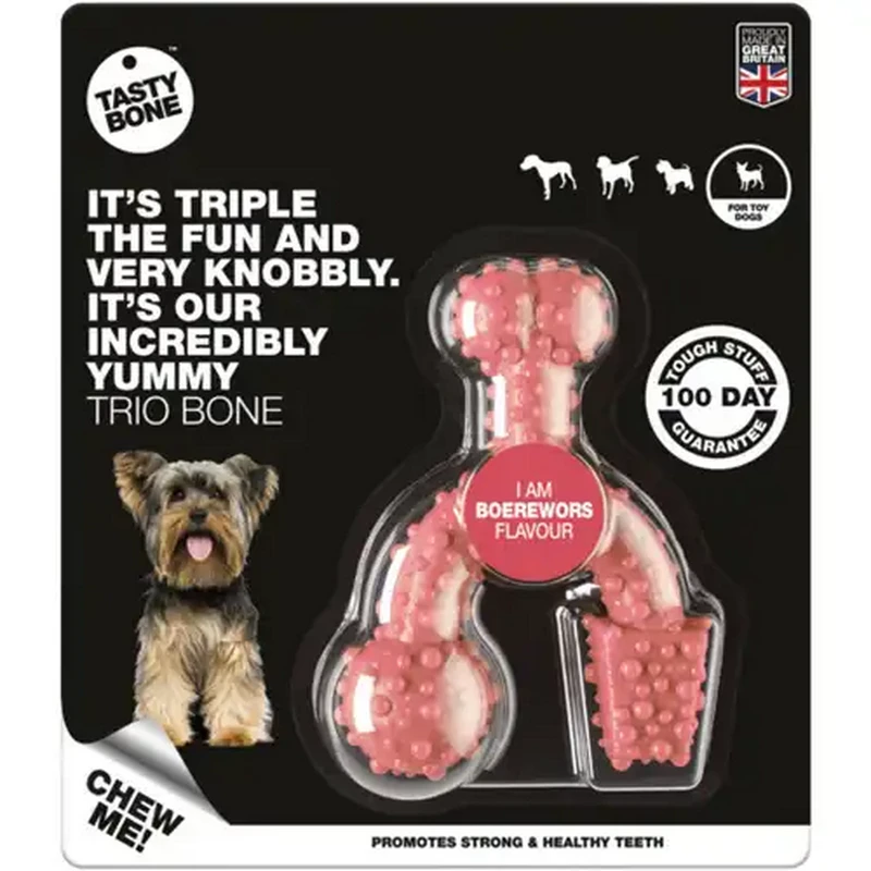 TastyBone Boerewors Flavour Trio Bone Dog Chew Toy