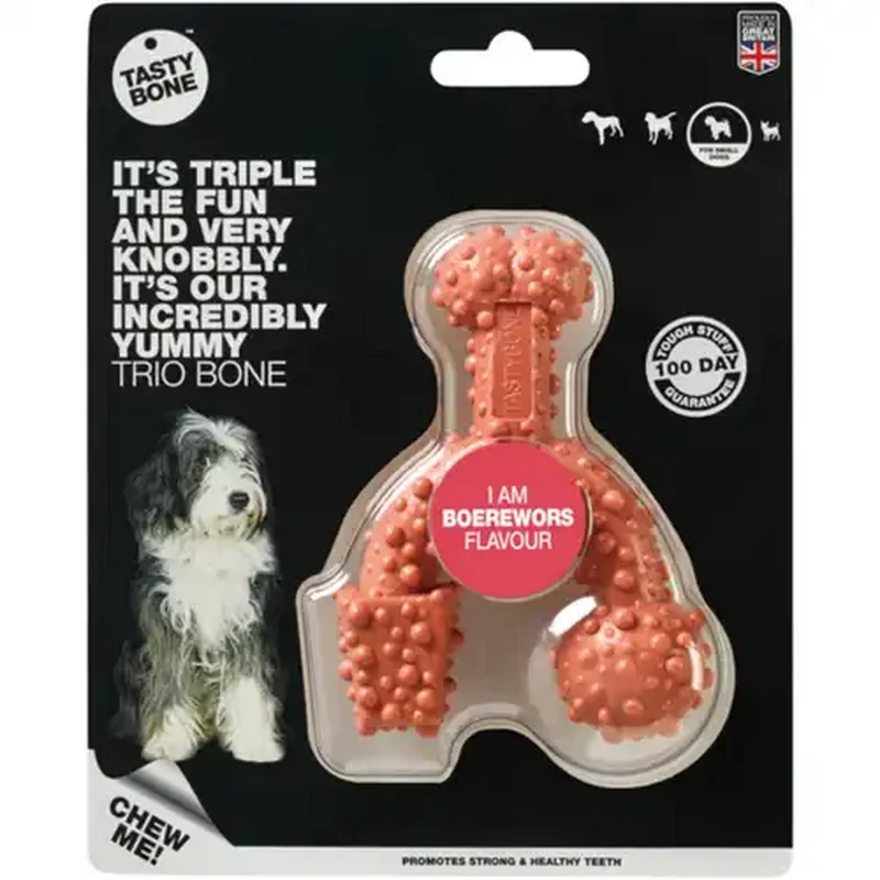 TastyBone Boerewors Flavour Trio Bone Dog Chew Toy