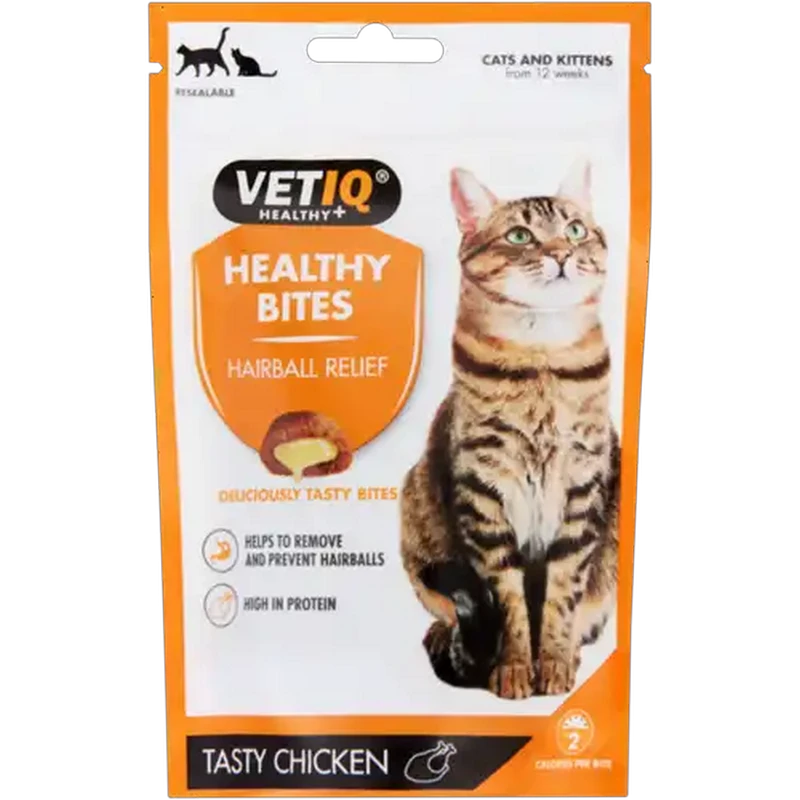 VetIQ Healthy Bites Hairball Relief Cat Treats 65g