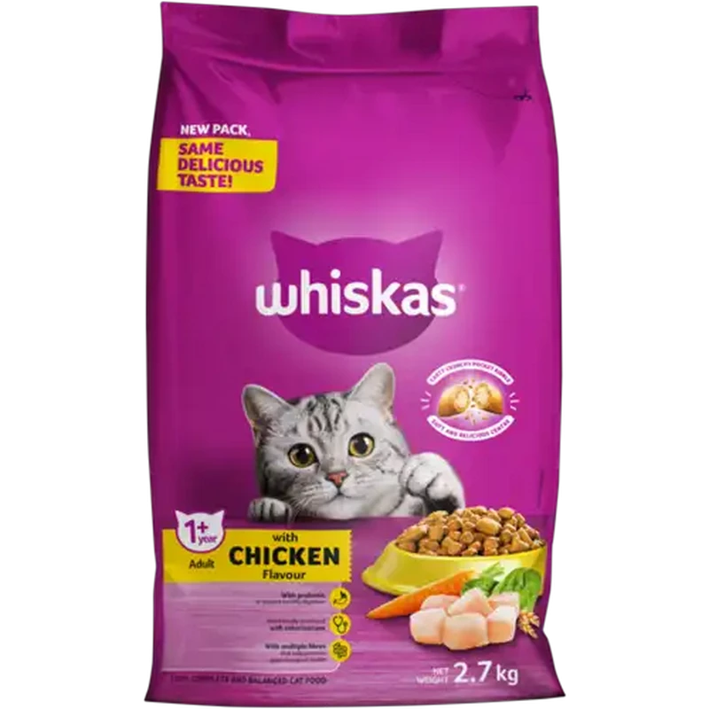 Whiskas Chicken Flavoured Adult Dry Cat Food 2.7kg
