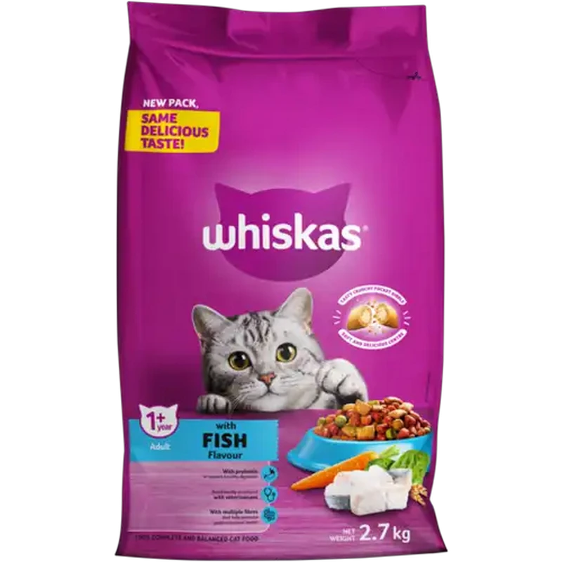 Whiskas Fish Flavoured Adult Dry Cat Food 2.7kg